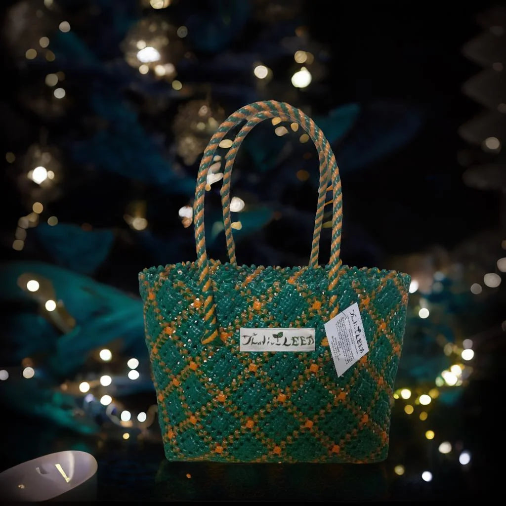 TLBAS-0045/Check-Cross Knot Basket