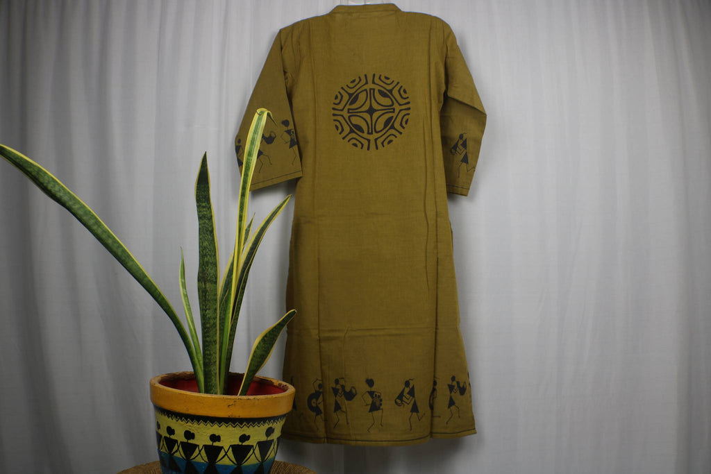 TLFABK-0001b/Cotton Worli Frame -Long kurti