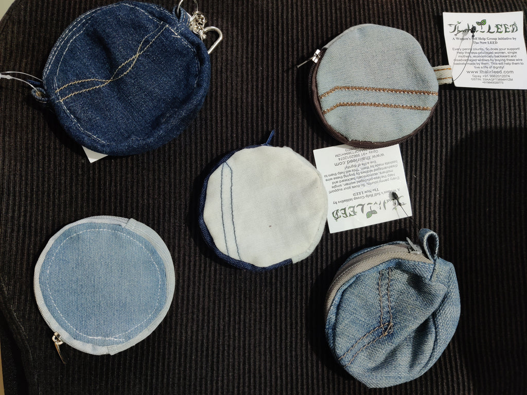 TLCB-003c/Mini Pouches in rexine/Denim