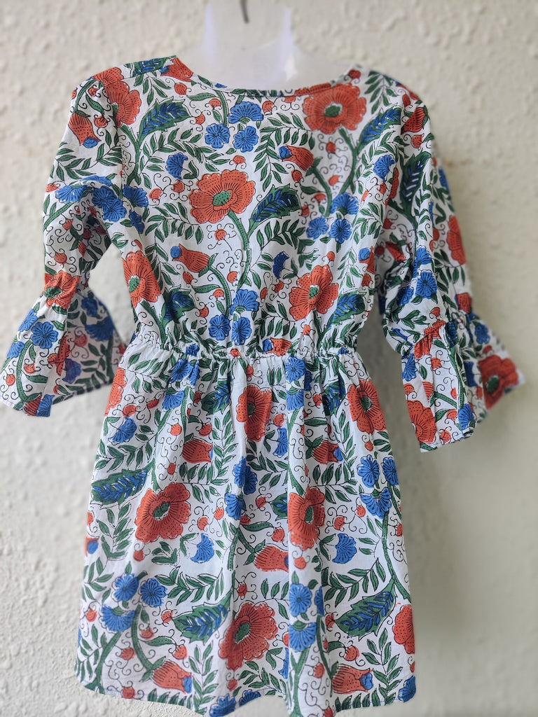 TLFAB-008a/Cruz Top with neck string & elastic/Peplum Kurti