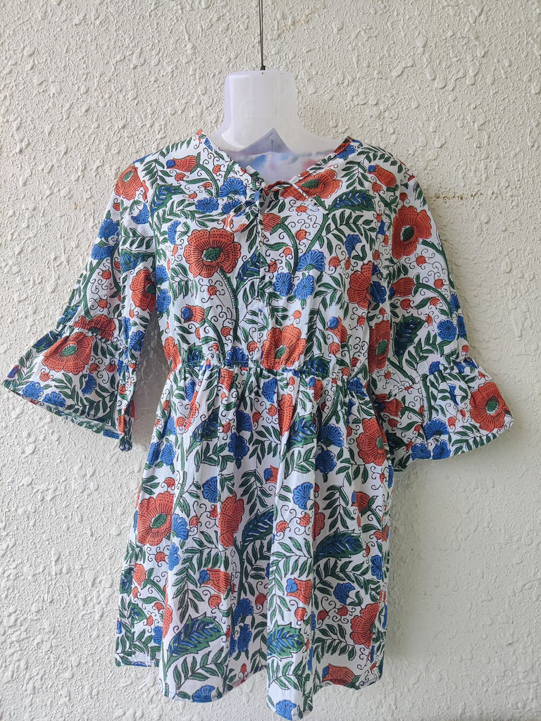 TLFAB-008b/Cruz Top with elastic/center string/Peplum Kurti