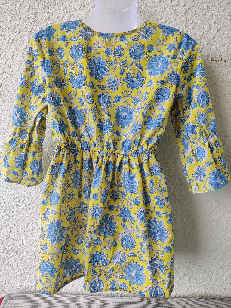 TLFAB-008b/Cruz Top with elastic/center string/Peplum Kurti