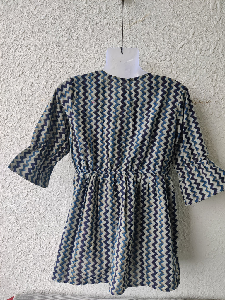 TLFAB-008b/Cruz Top with elastic/center string/Peplum Kurti