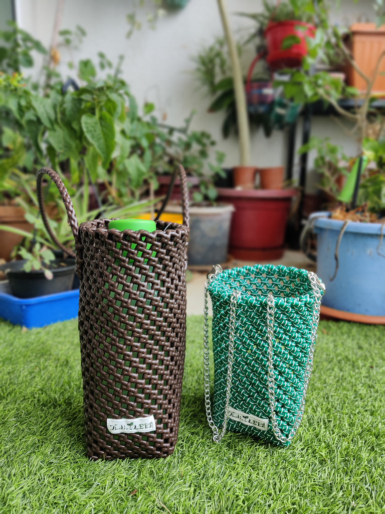 TLBAS-0019/ Handmade Chic bottle bag/holder for convenience