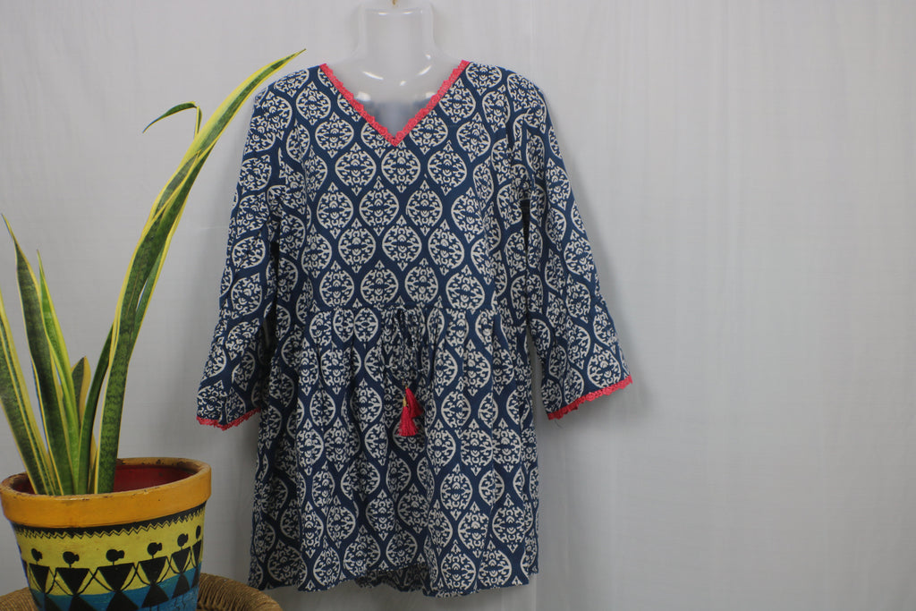 TLFAB-007b/Red Lace Designer Kurtis with string