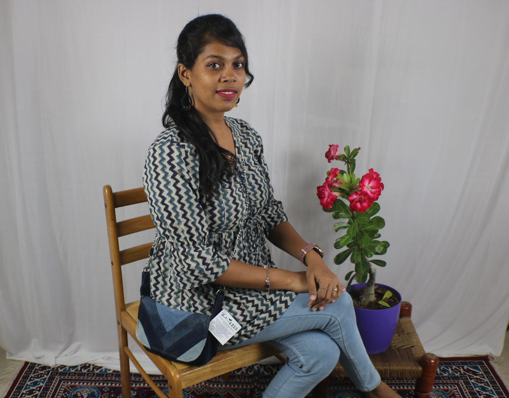 TLFAB-008b/Cruz Top with elastic/center string/Peplum Kurti
