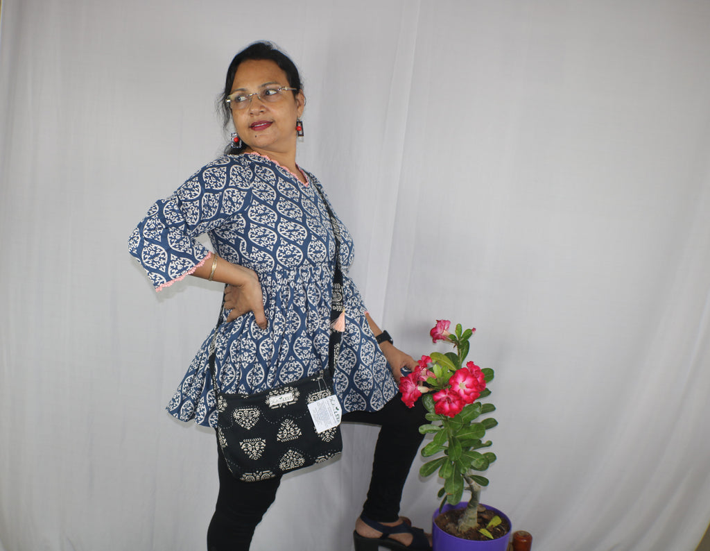 TLFAB-007c/Peach Lace Designer Kurtis with string