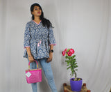 TLFAB-007a/Pink Lace Designer Kurtis with string