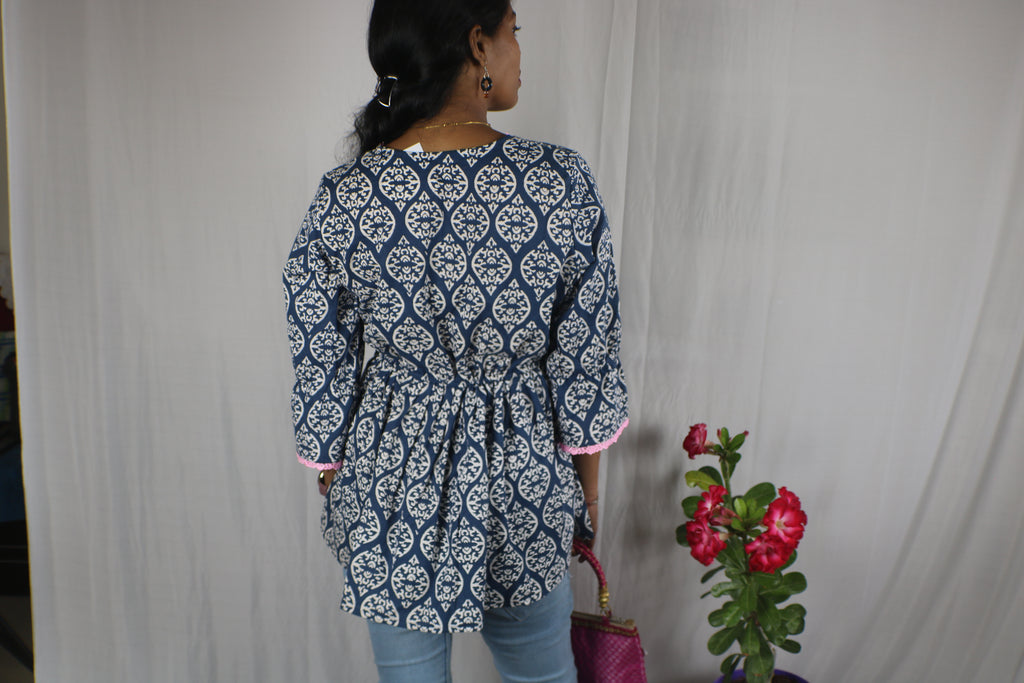 TLFAB-007a/Pink Lace Designer Kurtis with string