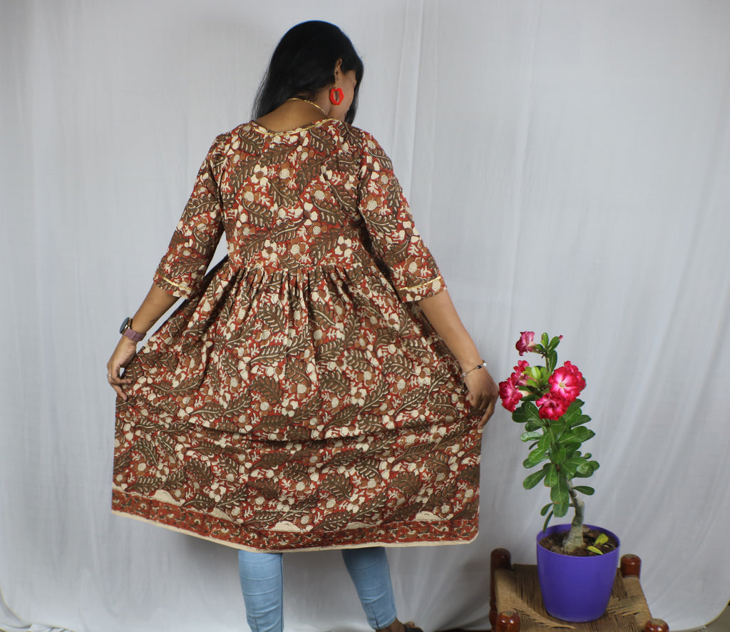 TLFAB-0018a/Front open/lacey Anarkali with pebbles