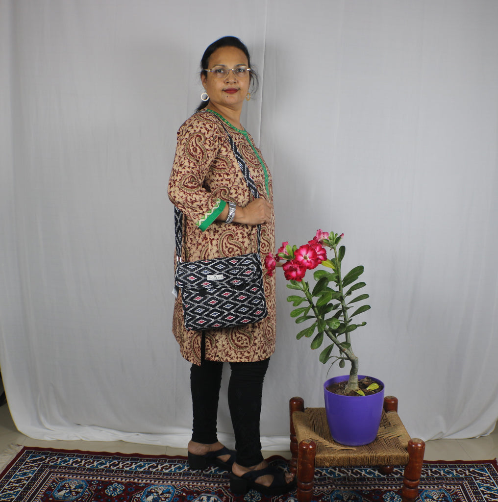 TLFABk-00011c/Kalamkari/Y neck/Brown Long Kurtis