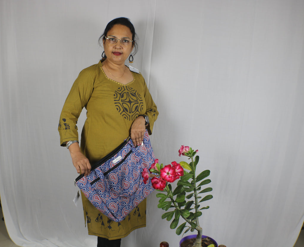 TLFABK-0001b/Cotton Worli Frame -Long kurti