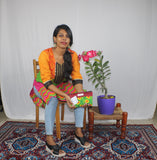 TLFABk-0009a/Block Print /V neck/Long Kurtis