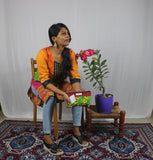 TLFABk-0009a/Block Print /V neck/Long Kurtis