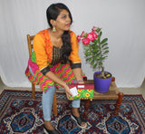 TLFABk-0009a/Block Print /V neck/Long Kurtis