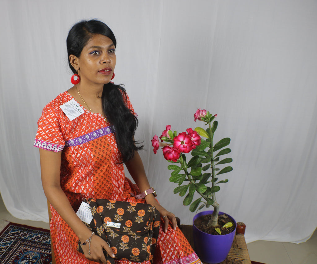 TLFABk-0003-Cotton Flower Print-Long Kurtis