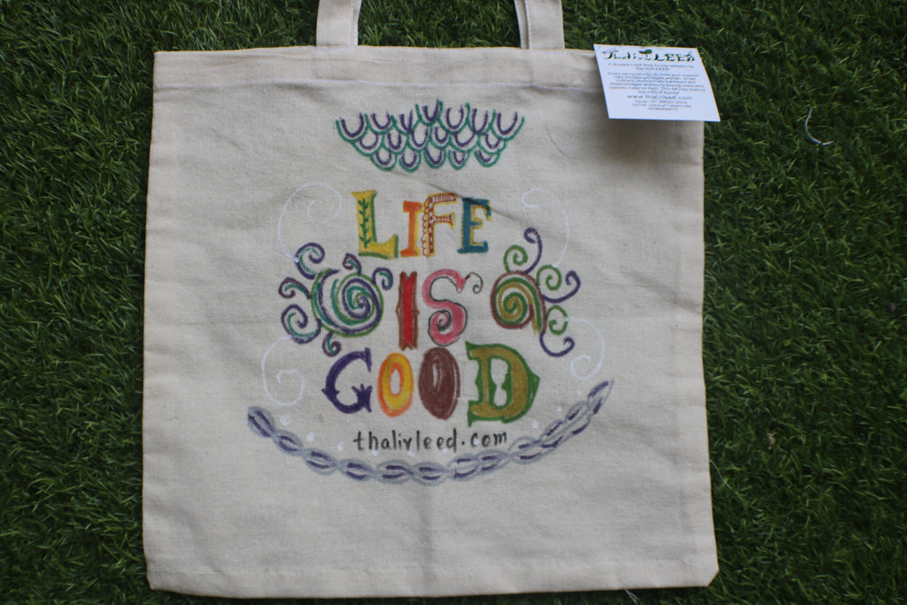 TLCB-005d/Cotton shopping Tote Bags-Hand Painted W/WO