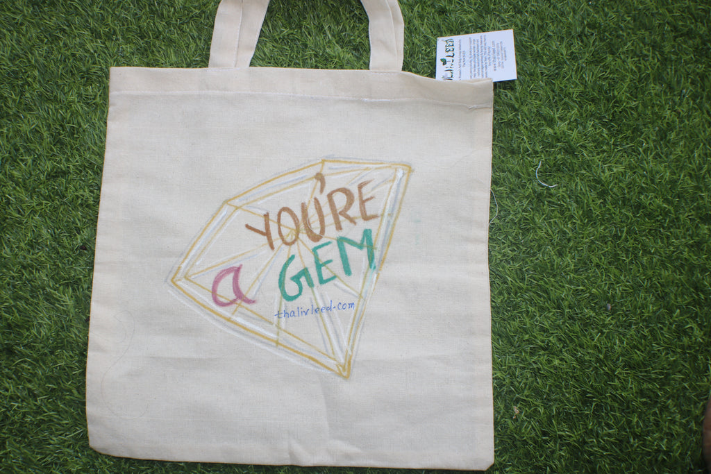TLCB-005d/Cotton shopping Tote Bags-Hand Painted W/WO