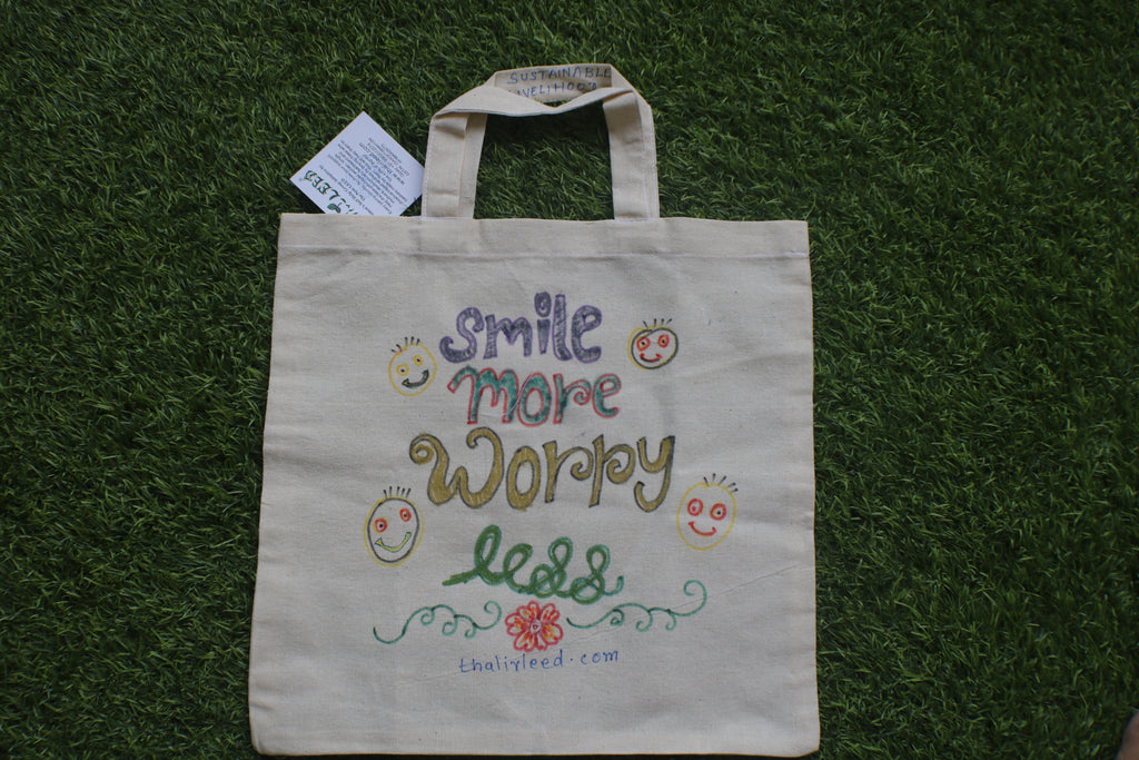 TLCB-005d/Cotton shopping Tote Bags-Hand Painted W/WO