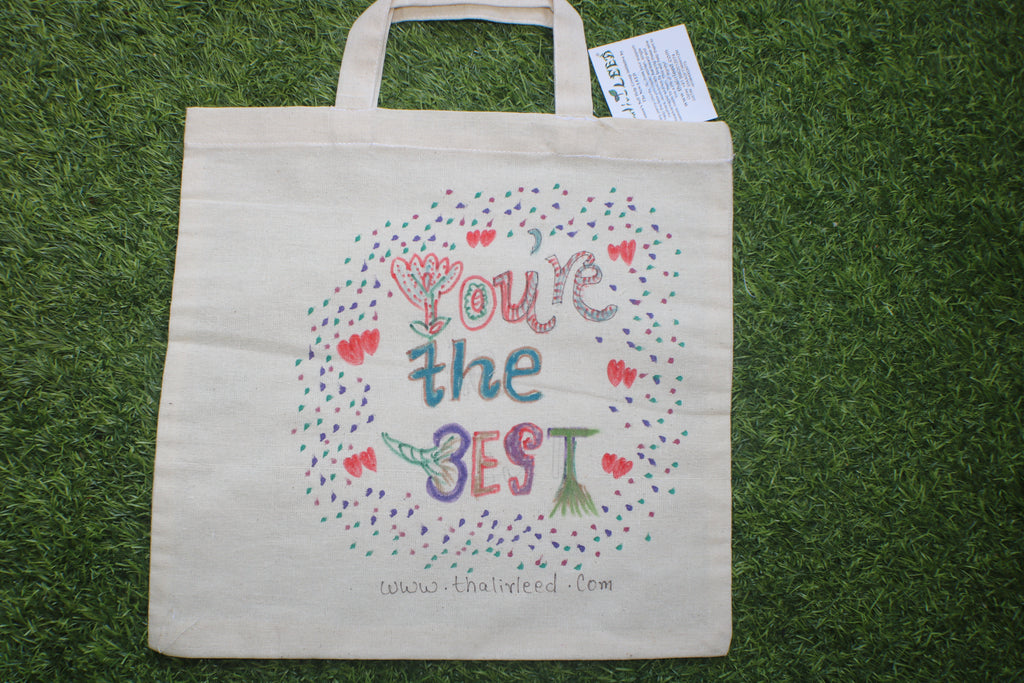 TLCB-005d/Cotton shopping Tote Bags-Hand Painted W/WO