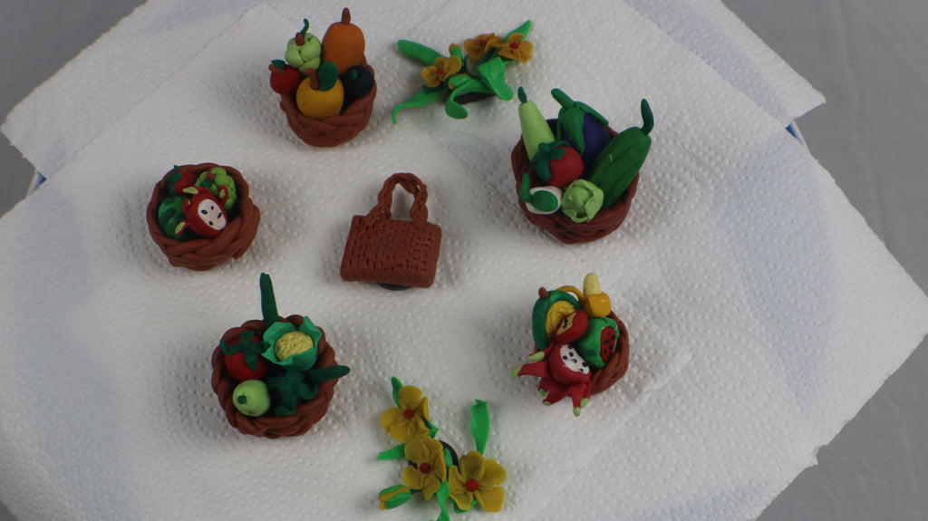 TLFM-004a-Fridge Magnets I Veg/fruit Baskets