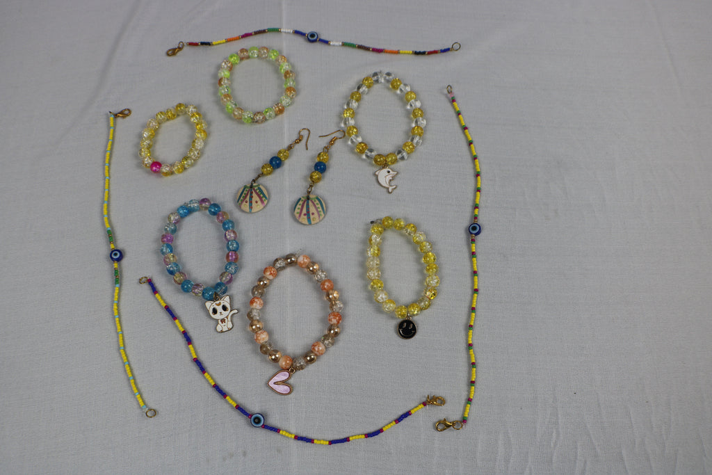 TLBDS-008/Beaded coloured combination of bracelets, anklets, earrings-set