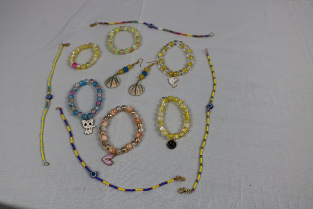 TLBDS-008/Beaded coloured combination of bracelets, anklets, earrings-set