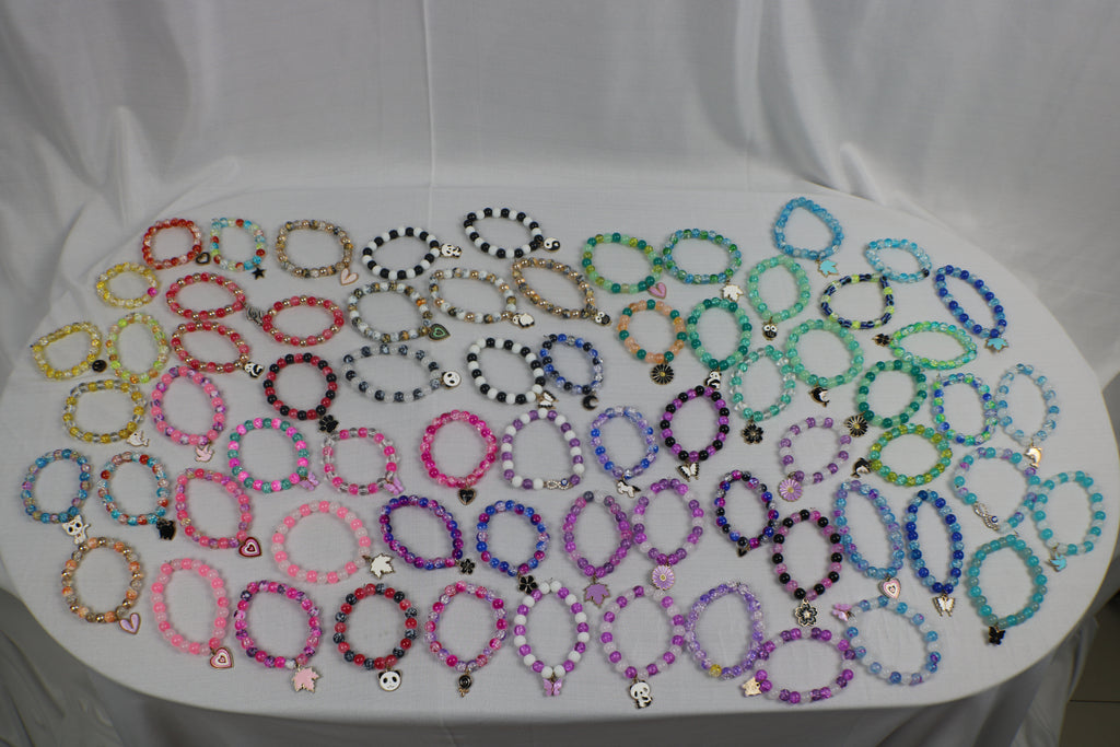 TLBDS-009/Beaded combo bracelets with charms -set of 3