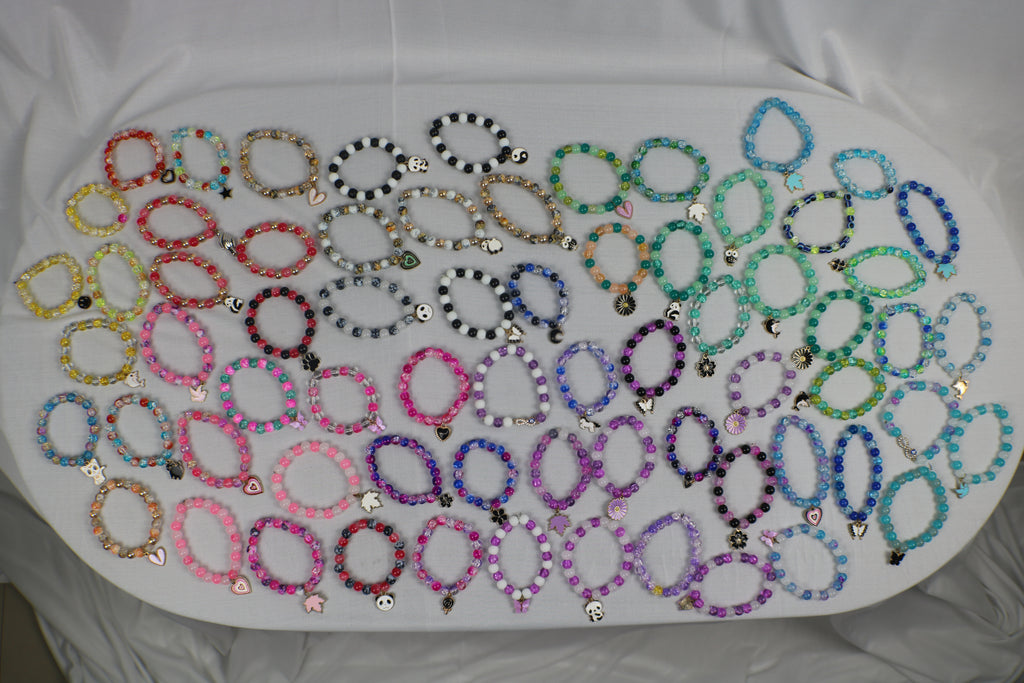 TLBDS-009/Beaded combo bracelets with charms -set of 3