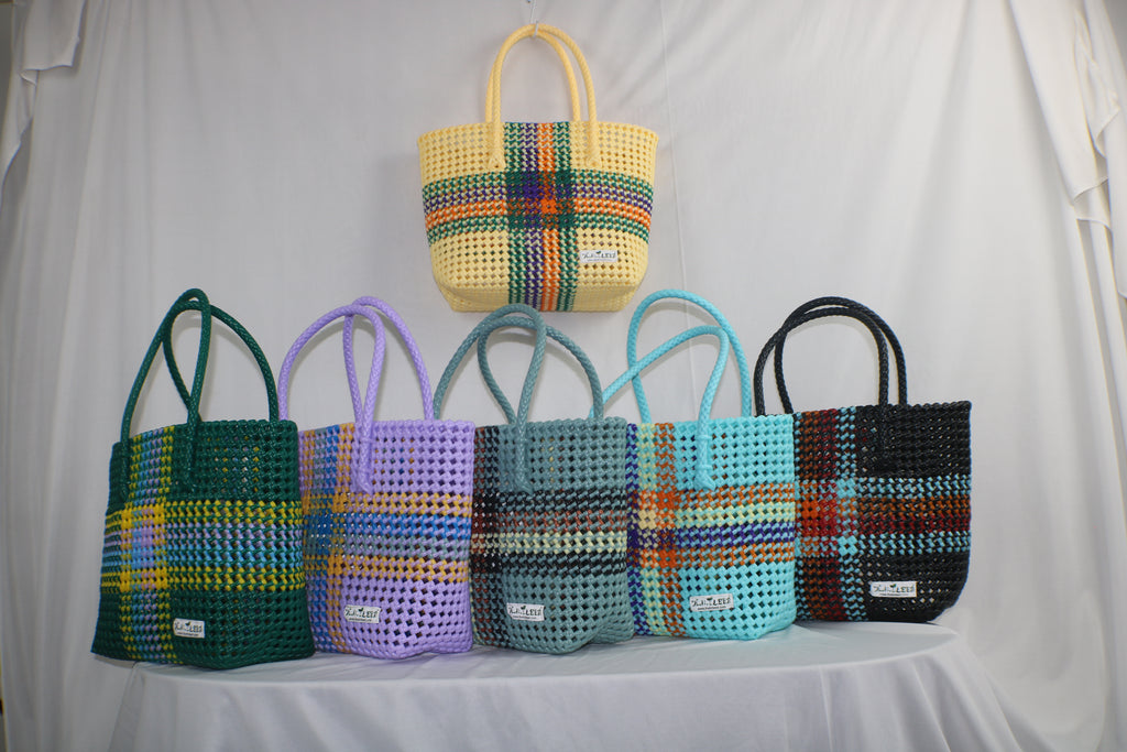 TLBAS-0017/Red vibrant grocery bag/Malligai -multi-cross colour baskets