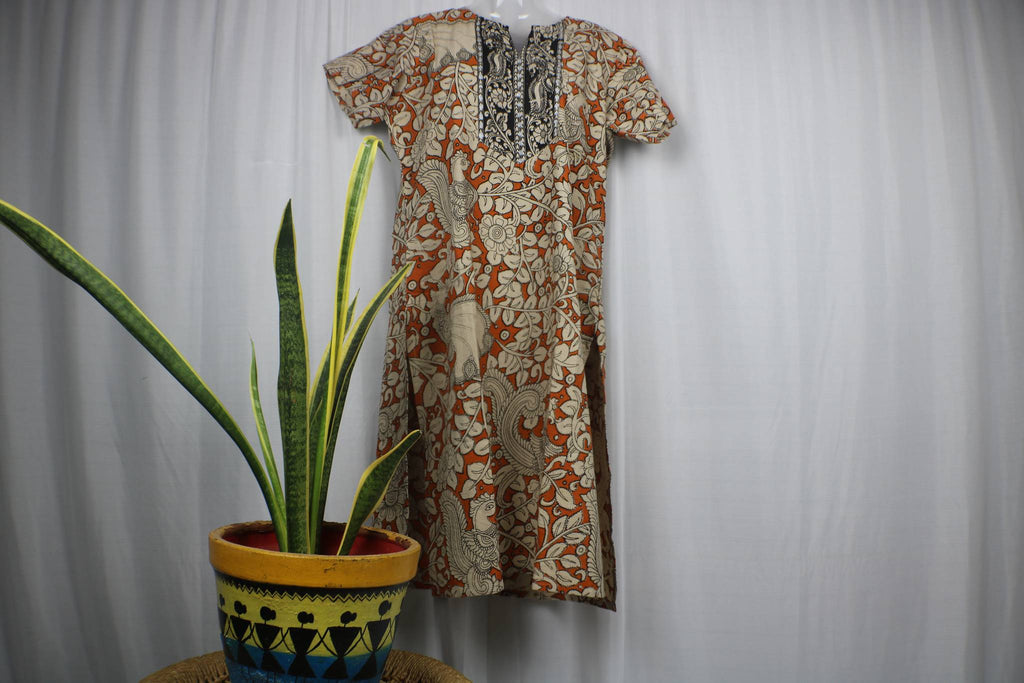 TLFABk-00011b/Kalamkari/Long Kurtis