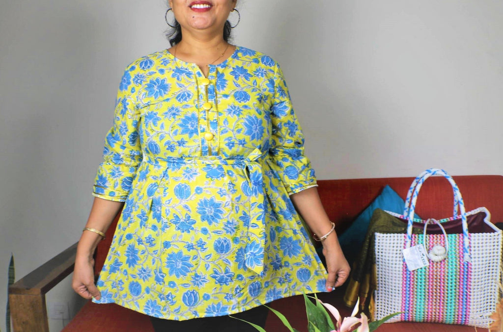 TLFAB-0012a/Gem Neck Kurti-M