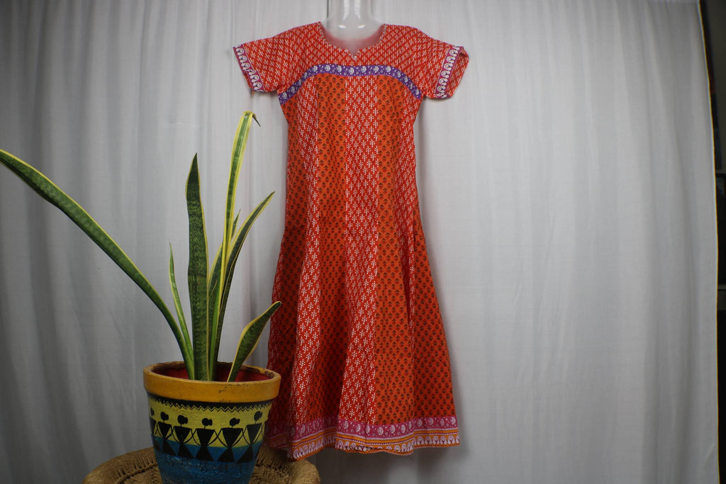 TLFABk-0003-Cotton Flower Print-Long Kurtis