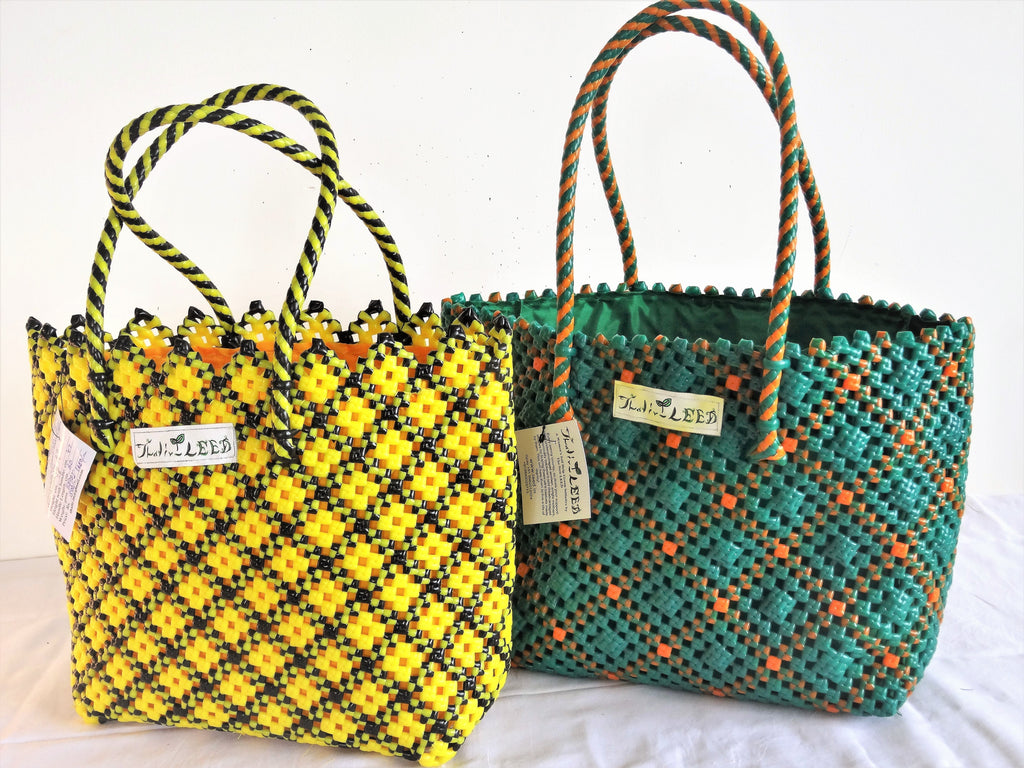 TLBAS-0045/Check-Cross Knot Basket - Thalir Leed®