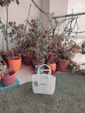 TLBAS-0036/Transparent Basket in White-Pearl - Thalir Leed®