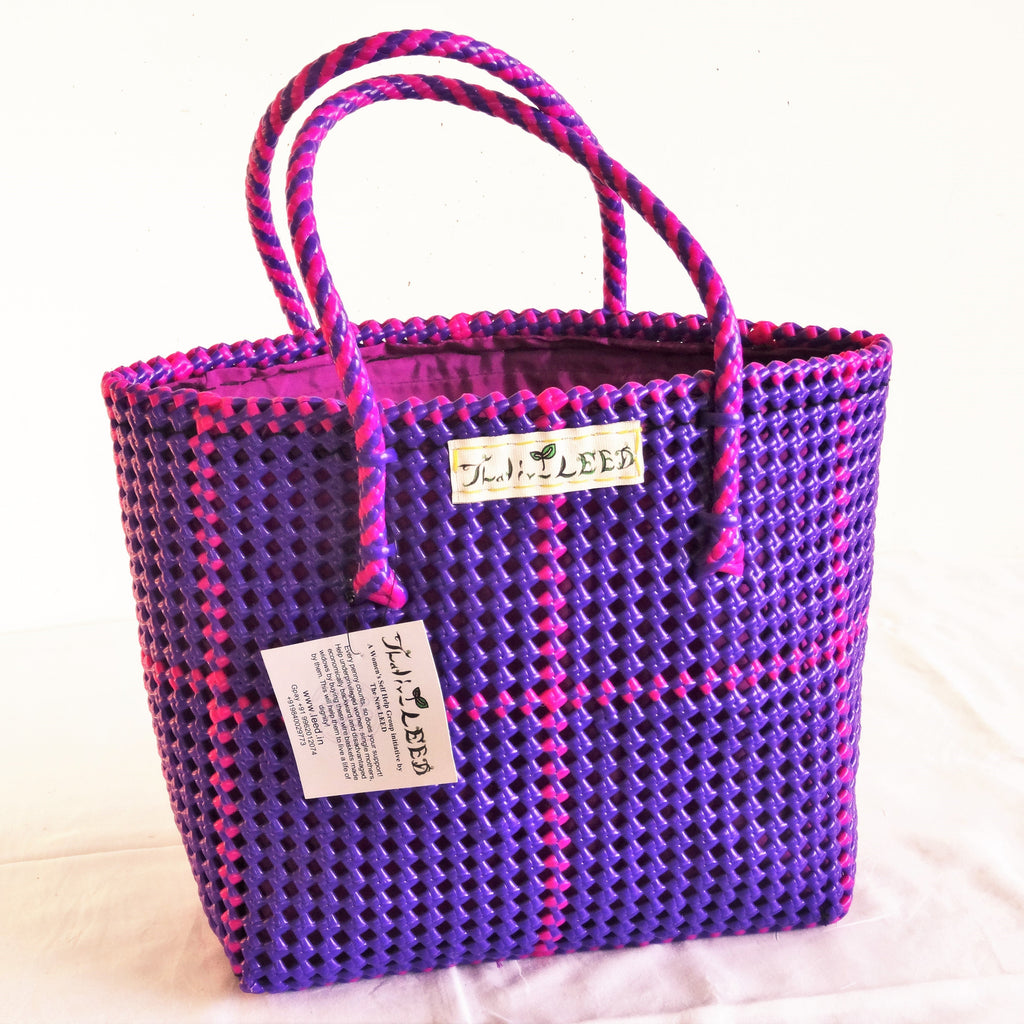 TLBAS-0032/Malligai Crossed-Colour Basket - Thalir Leed®