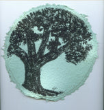 TLELI-Acrylic painting on handmade paper “Trees & life”(Framed) - Thalir Leed®