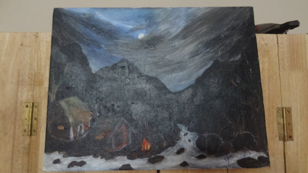 TLELI-Acrylic on Canvas ‘Night under moonlight' - Thalir Leed®