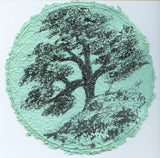 TLELI-Acrylic painting on handmade paper “Trees & life”(Framed) - Thalir Leed®