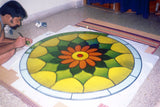 TLELI-Glass Painting ‘flower dining table’ - Thalir Leed®