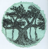 TLELI-Acrylic painting on handmade paper “Trees & life”(Framed) - Thalir Leed®
