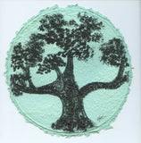 TLELI-Acrylic painting on handmade paper “Trees & life”(Framed) - Thalir Leed®