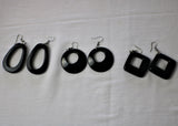 TLRJ-005/Rasin 3 pairs black earrings - Thalir Leed®