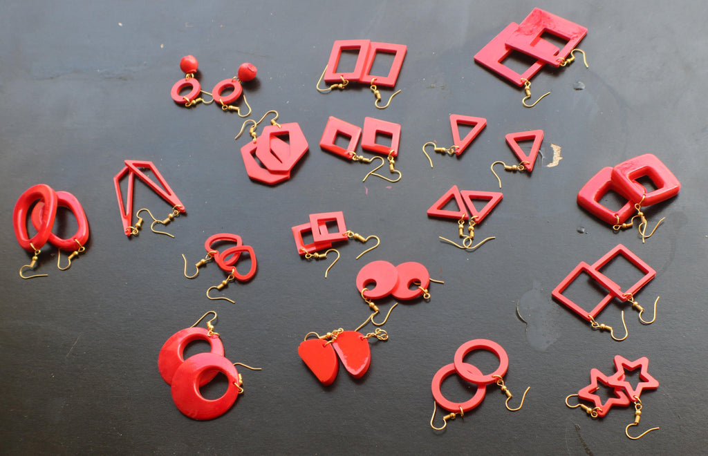 TLRJ-004/Rasin orange-3 pairs Earrings - Thalir Leed®