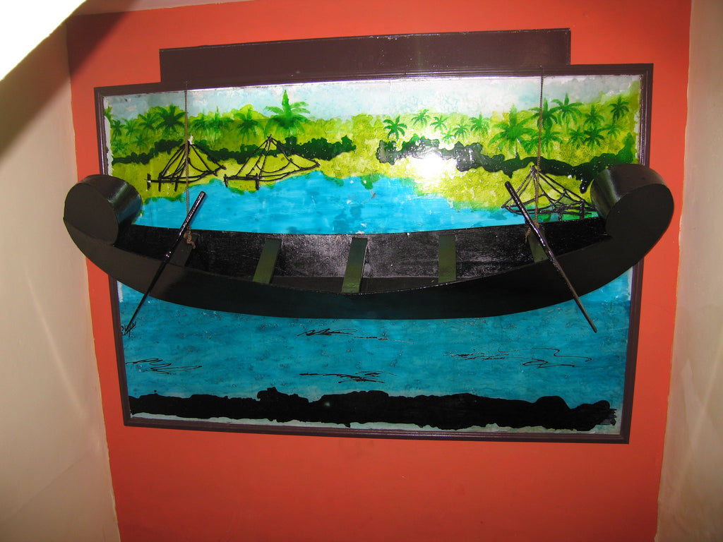 TLELI-Glass Painting; ‘Boat & backwater ’ - Thalir Leed®