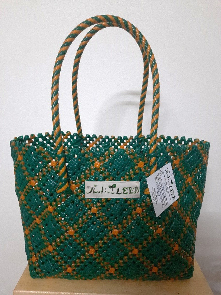 TLBAS-0045/Check-Cross Knot Basket - Thalir Leed®