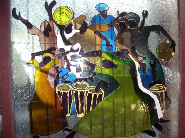 TLELI-Glass Painting ‘Village Activity’-library - Thalir Leed®