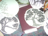 TLELI-Acrylic painting on handmade paper “Trees & life”(Framed) - Thalir Leed®