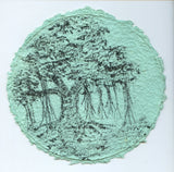TLELI-Acrylic painting on handmade paper “Trees & life”(Framed) - Thalir Leed®