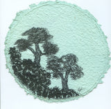 TLELI-Acrylic painting on handmade paper “Trees & life”(Framed) - Thalir Leed®